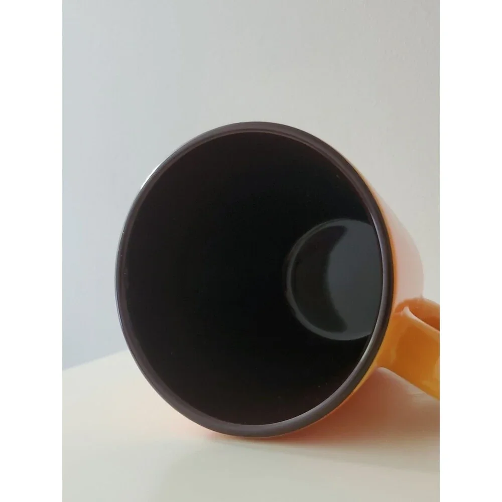 McCafe Orange Plaid Coffee Mugs 12 oz. Set Of 2